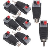 Alipis Adaptador de Audio AV Conector Macho Clip Tipo Resorte 8 Piezas (4 Conectores Macho 4 Conectores Hembra) Aleación de Zinc para Altavoces, Conexión Estable, Uso en TV, DVD y