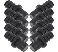 Alipis Adaptador de Mango de Cepillo de Inodoro Autoblocante 16 MM Conector Roscado de Plástico Negro Repuesto 10 Piezas para Accesorios de Baño y Limpieza