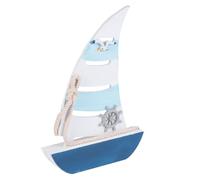 Alipis Adorno de Barco de Vela Azul Estilo Mediterráneo en MDF, Decoración de Pared para Hogar y Oficina, Modelo Pequeño de 21 CM para Ambiente Náutico