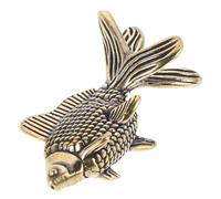 Alipis Adorno De Escritorio De Pez Koi Antiguo Figura Decorativa Feng Shui Escultura De Metal Decoración De Té para Oficina y Hogar Atrayendo Buena Suerte y