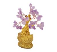 Alipis Adornos de Cristal para Árbol de Dinero Morado de Amatista Natural Bonsái con Base Yuanbao Decoración para Oficina Hogar Habitación Escritorio Piedras de Meditación Positiva