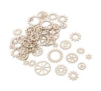 Alipis Adornos de Madera para Manualidades 100 Piezas Engranajes de Madera sin Terminar Tamaño Mixto para Bricolaje y Decoración Creativa Proyectos de Artesanía