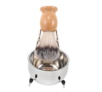 Alipis Afeitado para Hombre con Brocha de Cerda Cuenco de Acero Inoxidable y Soporte Ergonómico Kit Completo para Afeitado Húmedo y Cuidado de Barba Regalo Masculino