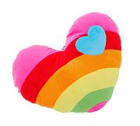 Alipis Almohada De Corazón Almohada De Tiro En Forma De Corazón con Patrón De Arcoíris Cojín De Almohada De Felpa para Cama Sofá Regalos De Fiesta De Decoración De Habitación para