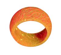 Alipis Anillo Luminoso de Resina para Mujer Tamaño 7 Color Naranja Diseño de Grieta Luminiscente Ligero y Decorativo para Fiestas y Uso Diario