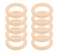 Alipis Anillos de Madera Natural para Manualidades 40 MM 10 Piezas sin Acabado Conectores Lisos para Macramé Colgantes y Elaboración de Joyería Artesanal