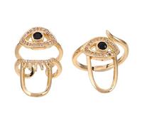 Alipis Anillos para Uñas de Ojo Malvado para Mujer, 2 Piezas de Cobre Dorado Diseño Único, Protección Simbólica y Estilo Moderno para Uso Diario y Eventos