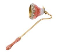 Alipis Apagavelas Decorativo de Metal Rojo con Mango Largo Extintor de Mecha para Velas de Cera Herramienta Segura sin Humo para Uso Doméstico Diseño Floral Vintage