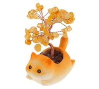 Alipis Árbol Suerte Chino de Cristal con Base de Resina Bonsái Pequeño de Prosperidad y Riqueza Adorno Decorativo para Escritorio Símbolo Feng Shui de Fortuna y Energía Positiva 10 X