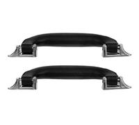 Alipis Asas de Repuesto para Maleta 2 Piezas Cuero Sintético Negro Soporte Metálico Plata, Agarre Resistente para Equipaje y Caja de Herramientas, Accesorio Práctico para Viajes