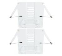 Alipis Atril de Lectura Metálico Ajustable Blanco 2 Piezas Soporte Multifuncional para Libros y Partituras Estantería de Escritorio Compacta Adecuado para Oficina Aula y Biblioteca