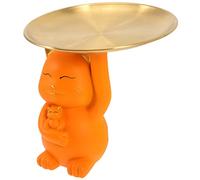 Alipis Bandeja de Almacenamiento de Llaves con Figurita de Gato Organizador Decorativo para Entrada y Escritorio Plato Minimalista para Joyas y Accesorios para Decoración y Centro de Mesa