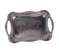 Alipis Bandeja Metálica de Acero Inoxidable Tamaño Pequeño Color Cobre Rojo con Diseño Vintage para Servir Té y Frutas en Cocina y Comedor Hogar