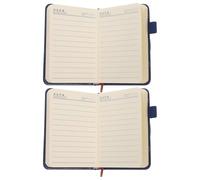 Alipis Bloc de Notas A7 Pequeño 2 Piezas, Cuadernos de Bolsillo Portátiles Color Azul Oscuro, Papel Rayado para Oficina, Escuela y Diario Personal, Cuadernos de Escritura Prácticos