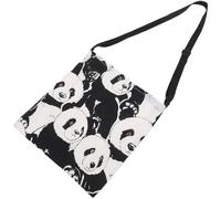 Alipis Bolsa de Lona Negra para Compras Gran Capacidad, Estampado de Panda, Correa de Hombro Cómoda y Cierre Magnético, Adecuado para Uso Diario Varios estilos