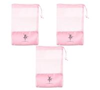 Alipis Bolsa de Malla para Zapatos de Baile Rosa, Cordón 3 Piezas | Organizador Transpirable para Ballet y Gimnasia, Cierre Seguro, Malla Visible, Adecuado para Cambios Rápidos