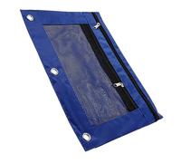 Alipis Bolsa de Tela de Carpeta Especial bolígrafo Ver gobernante Voltear Estuche portatodo Estuche boligrafos Bolsa de lápiz para Carpeta portalápices con Cremallera aleación Blue