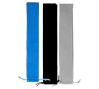 Alipis Bolsa para Flauta Dulce Soprano de Gamuza Cierre de Cordón, Estuche Portátil de 37x6 Cm para Instrumentos Musicales, Pack de 3 Unidades en Gris, Azul y Negro