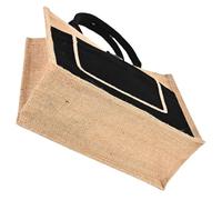 Alipis Bolsa Tote de Lino Reutilizable Negra Pequeña Gran Capacidad para Compras y Playa Bolsa de Mano Casual para Viajes y Uso Diario