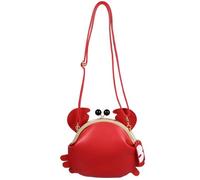 Alipis Bolso Bandolera para Mujer y Niña en Color Rojo, Forma de Cangrejo y Correa Hombro, Material PU Resistente, Dimensiones 17 X 5 X 19.5 CM, Adecuado para Paseos y Reuniones Sociales