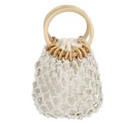Alipis Bolso de Mano Tejido Pequeño Cuerda de Algodón Color Claro, Mini Clutch de Verano para Mujer, Bolso de Playa Casual Cordón y Forro Interior, Adecuado para Vacaciones y Uso Diario