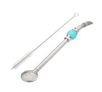 Alipis Bombilla para Yerba Mate con Filtro de Acero Inoxidable, Juego con Cepillo de Limpieza, Diseño Ergonómico con Cuenta Anticalor, Fácil de Usar y Limpiar, Adecuado para Infusiones