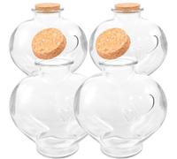 Alipis Botellas Decorativas de Vidrio Arena y Papel de Deseos Polvo 4 Piezas Tapón de Corcho en Forma de Corazón de Durazno Rellenable para Decoración de Bodas y Fiestas