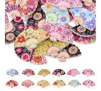 Alipis Botones de Madera Pintados en Forma de Abanico, Surtido Multicolor 50 Piezas, Botones Pequeños para Manualidades de Bricolaje y Costura, Accesorios Decorativos Color Aleatorio