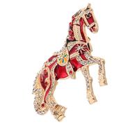 Alipis Broche de Caballo Gemas de Imitación en Esmalte Rojo, Accesorio Versátil y Elegante para Eventos Sociales del Año Chino 2026