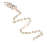 Alipis Broche de Mujer Forma de Espiga Dorada, Pedrería de Imitación y Borlas Ligeras, Accesorio Elegante para Decoración de Ropa en Bodas y Banquetes