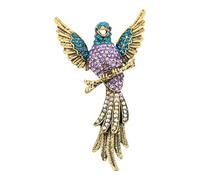 Alipis Broche de Solapa Retro para Mujer y Hombre, Pin de Metal Gemas de Imitación, Diseño de Águila Colorida, Accesorio para Abrigo, Chaqueta y Camisa, Prendedor de Alas Elegante