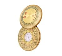 Alipis Brújula Portátil de Aleación Vintage Estilo Chino con Tapa Compás Educativo para Exteriores Diseño Retro Feng Shui Decoración Única y Duradera