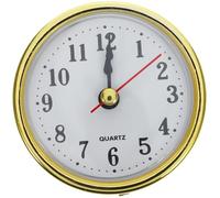 Alipis Cabezal de Reloj Redondo de 65 MM con Mecanismo de Cuarzo Esfera con Números Arábigos Dorados Lente Transparente y Carcasa de Plástico para Bricolaje en Hogar y Oficina