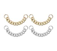 Alipis Cadenas Decorativas para Sandalias Agujeros, 4 Piezas Acrílicas en Dorado y Plateado, Accesorios para Adornar Zapatos Casuales Fiesta