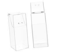Alipis Caja Acrílica Transparente Tapa, Set 2 Unidades, Porta Brochas y Lápices, Organizador Compacto para Escritorio y Maquillaje, Almacenamiento Resistente al Agua para Cosméticos y