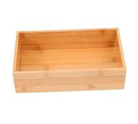 Alipis Caja de Almacenamiento de Bambú y Estructura de Madera para Escritorio Color Caqui Diseño sin Tapa para Organizar Artículos de Oficina