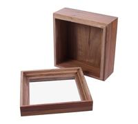 Alipis Caja De Almacenamiento De Nogal Joyero De Madera Organizador De Escritorio Para Objetos Diversos Caja Cuadrada Con Tapa Para Uso De Oficina