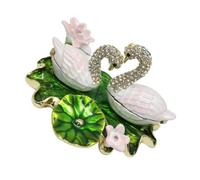 Alipis Caja de Boda Nevera Organizador Vitrina Percha apilador decoración Home Decor decoração casa Joyero Decorativo Adorno de Cisne contenedor de Pendientes Aleación de estaño