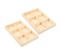 Alipis Caja de Clasificación 6 Compartimentos, Diseño Multicompartimento Caja de Almacenamiento Dividida de Madera Compacta, para Guardar Ceras y Objetos Pequeños, Manualidades