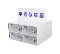 Alipis Caja de Conservación para Teléfono Móvil Acrílica 4 Compartimentos y Cerradura, Diseño Transparente para Empleados en Talleres y Oficinas