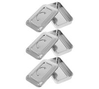 Alipis Caja de Esterilización 3 Piezas para Herramientas de Uñas de Acero Inoxidable con Tapa, Bandeja Higiénica para Almacenamiento y Uso Profesional en Salón
