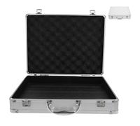 Alipis Caja de Herramientas Rígida de Aleación de Aluminio para Hombre, Maletín Portátil Antichoque, Almacenamiento Multifuncional para Bricolaje y Hogar, Maletín de Metal Plateado, 1