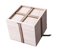 Alipis Caja De Madera De Paulownia Para Obsequio, Caja Retro Cuadrada Pequeña Forro Suave, Color Natural, Almacenamiento Práctico Para Bodas, Fiestas y Banquetes, Embalaje Decorativo Para Té y Joyas