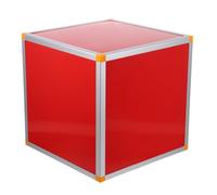 Alipis Caja de Rifa Roja 30X30X30 CM Bordes de Aleación de Aluminio Urna de Votación Multifuncional para Donaciones y Sugerencias Contenedor Resistente para Tarjetas y Boletos de