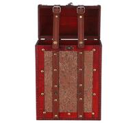 Alipis Caja de Vino de Madera Vintage para 2 Botellas con Diseño Retro de Uvas Estuche Decorativo Resistente para Bodas y Almacenamiento en Vinotecas Caja de Obsequio para Botella de