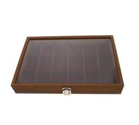 Alipis Caja Expositora con Tapa Transparente y 18 Compartimentos | Organizador de 35x24cm, Estuche a Prueba de Viento y Polvo, Color Café