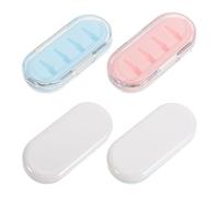 Alipis Caja Organizadora Práctica para Puntas de Lápiz Óptico 4 Compartimentos Transparentes y Colores Azul y Rosa Estuche Compacto y Ligero para Viajes Soporte Protector para Lápices