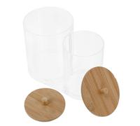 Alipis Caja Organizadora Transparente para Bastoncillos y Palillos con Tapa de Acrílico y Diseño Apilable Almacenamiento Compacto para Maquillaje y Hogar para Baño y Dormitorio