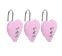 Alipis Candado de Combinación en Forma de Corazón, Mini Candado de Corazón Código, Aleación de Zinc, Rosa, sin Llave, Compacto, para Diario y Bolso, San Valentín