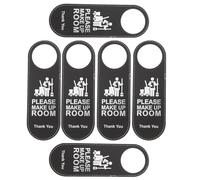 Alipis Carteles de Puerta de Piel Sintética Doble Cara No Molestar Favor Limpie 6 Unidades Colgadores para Pomo de Puerta Indicativo para Habitaciones de Hotel y Oficina